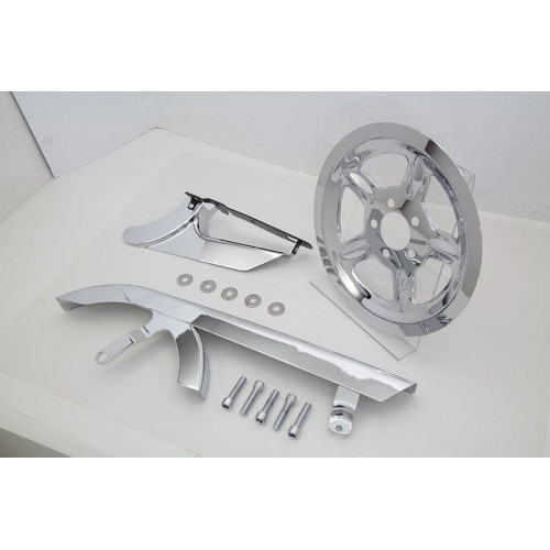 PartzBiz HD: 4421292-Chrome Belt Guard and Pulley Cover Kit OE Repl 60402-04 Harley Sportster 04-Up PartzBiz HD: 4421292-Chrome Belt Guard and Pulley Cover Kit OE Repl 60402-04 Harley Sportster 04-Up