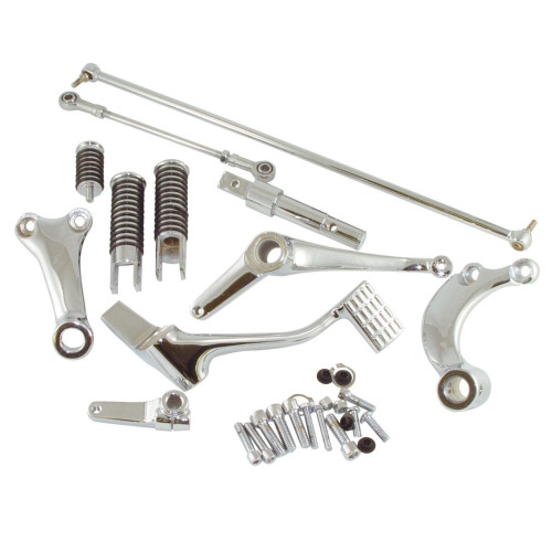 PartzBiz HD: 4421271-Chrome Forward Controls Control Kit w/ Foot Pegs 04-13 Harley Sportster XL OE 33395-04