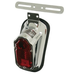 PartzBiz HD MW8-56 - Chrome Plated 12V Tombstone Taillight Harley Early 47-54 Models OE 68003-47 8-56