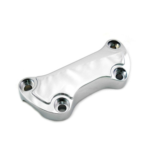 PartzBiz HD: 4421189-Chrome Smooth Raised 1" Handlebar Clamp Cover Harley FL FX 99-Up 25-0590