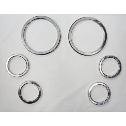 PartzBiz HD 677690 & 677702 - Chrome Speedometer & Gauge BEZEL ครอบคลุม Bezels Harley Dresser FLHX FLHT FLH