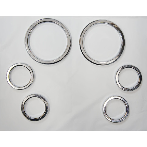 PartzBiz HD: 4421152-Chrome Speedometer & Gauge Bezel Covers Bezels Harley Dresser FLHX FLHT FLH