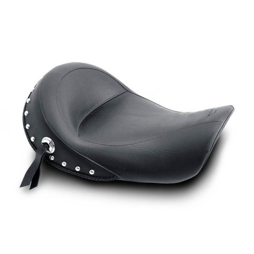 PartzBiz HD: 4421163-Mustang Seats Chrome Studded Driver Solo Seat for Harley Dyna Models 06-17 | 76106 PartzBiz HD: 4421163-Mustang Seats Chrome Studded Driver Solo Seat for Harley Dyna Models 06-17 | 76106