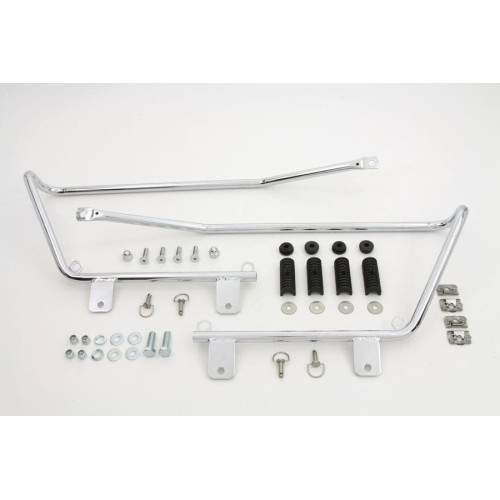 PartzBiz HD: 4421140-Chrome Wyatt Gatling Saddlebag Brackets and Stud Kit Harley Softail 84-17 PartzBiz HD: 4421140-Chrome Wyatt Gatling Saddlebag Brackets and Stud Kit Harley Softail 84-17
