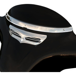 PartzBiz HD DS23500469 - Ciro 3D Chrome LED ไฟเลี้ยวกระจกหน้ารถ Harley Batwing FLHT 14-18 | 11000
