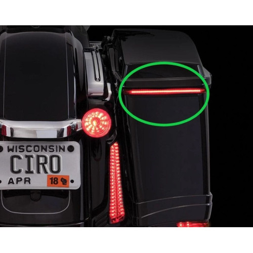 PartzBiz HD: 4421113-Ciro 40042 ไฟ LED สีแดง Run/Turn/Brake Bag Blades Lights Harley FLH/T 14-Up 2040-2587 20402587 best new lighting upgrade replacement custom bagger dresser touring saddlebag Blinker indicator