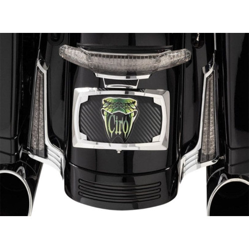PartzBiz HD: 4421116-Ciro 40045 ไฟ LED สีแดงแผงฟิลเลอร์สำเนียง Chrome Harley Touring FLH/R 14-Up