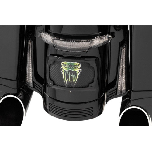 PartzBiz HD: 4421117-Ciro 40046 ไฟ LED สีแดงแผงฟิลเลอร์สำเนียงสีดำ Harley Touring FLH/R 14-Up