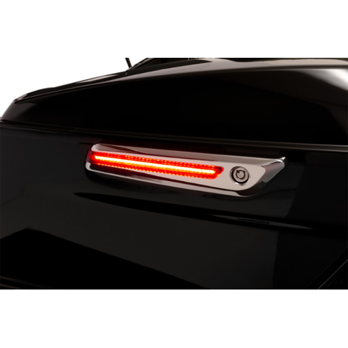 PartzBiz HD: 4421099-Ciro 40170 Chrome LED Saddlebag Hinge Cover Red Lens RTB Lights Harley 14-Up