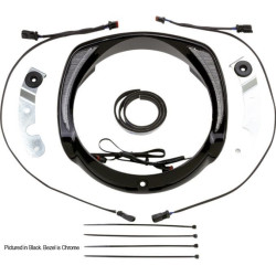 PartzBiz HD DS20402762 - Ciro 45205 Fang LED Headlight Accent Bezel Chrome Harley Batwing Touring 14-Up
