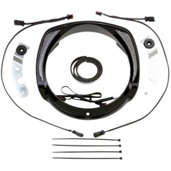 PartzBiz HD DS20402763 - Ciro 45206 Fang LED Headlight Accent Bezel Black Harley Batwing Touring 14-Up