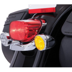 PartzBiz HD DS20402206 - Ciro 45500 Fang Turn Signal LED Light Inserts Chrome Amber Harley Touring 00-Up