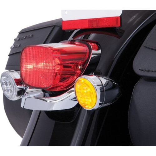 PartzBiz HD: 4421068-Ciro 45500 Fang Turn Signal LED Light Inserts Chrome Amber Harley Touring 00-Up