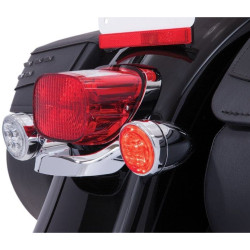 PartzBiz HD DS20402207 - Ciro 45501 Fang Turn Signal LED Light Inserts Chrome Red Harley Touring 00-Up
