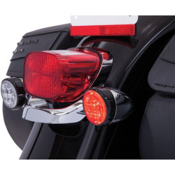 PartzBiz HD DS20402209 - Ciro 45521 Fang Turn Signal LED Light Inserts Black Red Harley Touring 00-Up