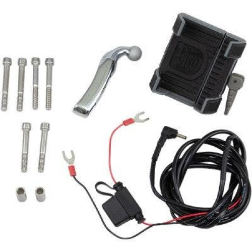 PartzBiz HD: 4421081-EPC Great Price. Free Shipping.  Ciro 50210 Premium Smartphone GPS Holder w/ Charger & Chrome Mount Harley