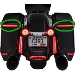 PartzBiz HD DS20402028 - Ciro Bag Blades Saddlebag Accent Lights Red LED Smoke Lens Harley Special 10-13