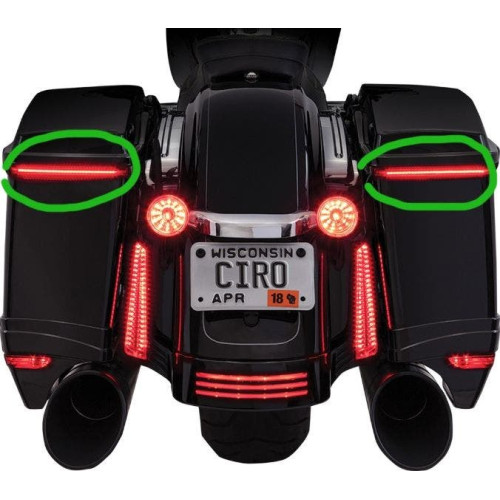 PartzBiz HD: 4421036-Ciro 40038 กระเป๋า Blades Saddlebag Accent ไฟตัวบ่งชี้สีแดง Harley Touring 97-13 PartzBiz HD: 4421036-Ciro 40038 กระเป๋า Blades Saddlebag Accent ไฟตัวบ่งชี้สีแดง Harley Touring 97-13