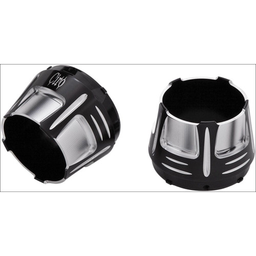 PartzBiz HD: 4421043-Ciro Black Billet Diffuser Muffler Tips Ciro Megaphone / Straight Slip Ons (Pr) | 31210