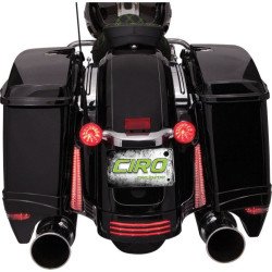 PartzBiz HD DS20401929 - Ciro Black Fender Filler Panel LED Lights Plug & Play Harley FLHX FLTRX 14-17 | 40023