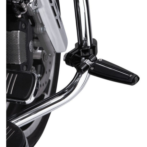 PartzBiz HD: 4421011-Ciro Black Adjustable Pinless 1-1/4" Hi-Way Bar Mount w/ Female Footpeg Clevis  | 60022