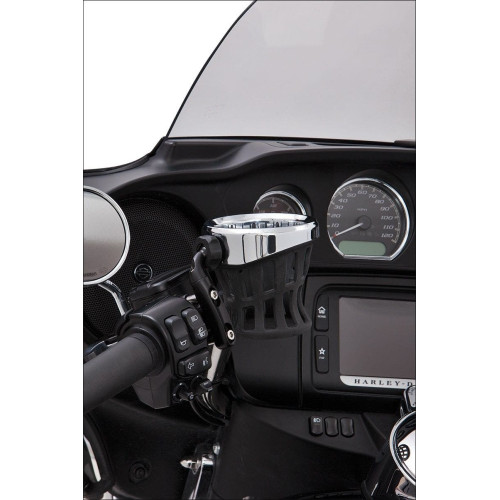 PartzBiz HD: 4421015-Ciro Black Left or Right Perch Mount Drink Holder for Harley or Metric Models | 50411