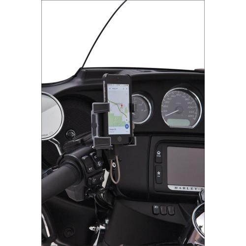 PartzBiz HD: 4421017-Ciro Black Left or Right Perch Mount Premium Smartphone/GPS Holder with Charger | 50211 PartzBiz HD: 4421017-Ciro Black Left or Right Perch Mount Premium Smartphone/GPS Holder with Charger | 50211