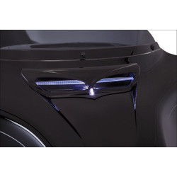 PartzBiz HD DS23500344 - Ciro Black Lighted Fairing Scoop Intake Trim Accent สำหรับ Harley Touring Batwing 14-Up