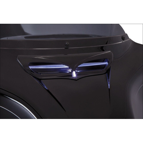 PartzBiz HD: 4421019-Ciro Black Lighted Fairing Scoop Intake Trim Accent สำหรับ Harley Touring Batwing 14-Up PartzBiz HD: 4421019-Ciro Black Lighted Fairing Scoop Intake Trim Accent สำหรับ Harley Touring Batwing 14-Up
