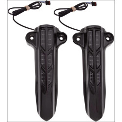 PartzBiz HD DS04030137 - Ciro ฝาครอบตัวเลื่อนขาท่อนล่างสีดำพร้อมไฟ LED สีเหลืองอำพันสำหรับ Harley Touring FLH/T 14-16 | 43003 PartzBiz HD DS04030137 - Ciro ฝาครอบตัวเลื่อนขาท่อนล่างสีดำพร้อมไฟ LED สีเหลืองอำพันสำหรับ Harley Touring FLH/T 14-16 | 43003