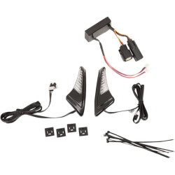 PartzBiz HD DS20401860 - Ciro Black Snake Eyes LED Turn Signal Light Kit Harley Tour Pak 14-16 w/ Cntr  | 40017