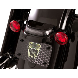 PartzBiz HD DS20101454 - Ciro Chrome Crown Taillight Lightstrike Tech Black Smoke Harley Touring 14-Up