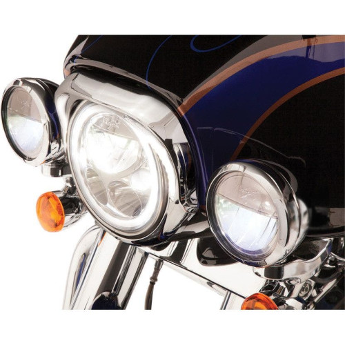 PartzBiz HD: 4420963-Ciro Chrome LED 7" Headlight Bezel Trim Ring for Harley FLH/T 96-13 45210 PartzBiz HD: 4420963-Ciro Chrome LED 7" Headlight Bezel Trim Ring for Harley FLH/T 96-13 45210