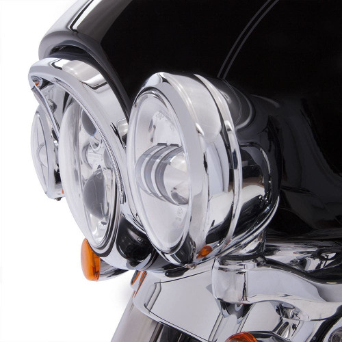 PartzBiz HD: 4420964-Ciro Chrome L.E.D. Fang Headlight Bezel for Harley Touring FLH/T 14-16 | 45200