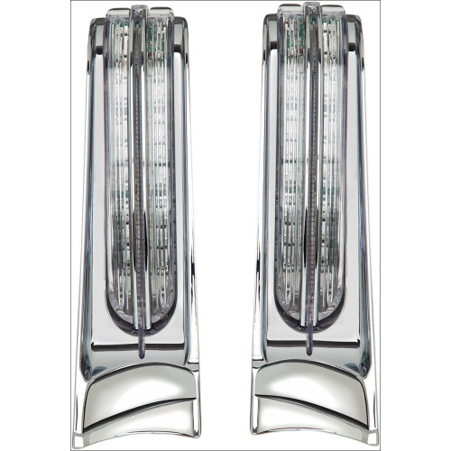 PartzBiz HD: 4420974-Ciro Chrome Smoke LED Saddlebag Filler Panel Accent Lights 14-16 FLHT/K (pr) | 40002