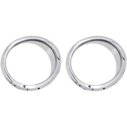 PartzBiz HD DS44050422 - Ciro Chrome Non LED ด้านหน้าลำโพง Bezels สำเนียงสำหรับ Harley Batwing FLH/T 14-16 | 42105