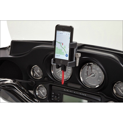 PartzBiz HD: 4420943-Ciro Fairing Mount Premium Smartphone/GPS Holder with Charger Harley 14-16 FLH/T | 50217 PartzBiz HD: 4420943-Ciro Fairing Mount Premium Smartphone/GPS Holder with Charger Harley 14-16 FLH/T | 50217