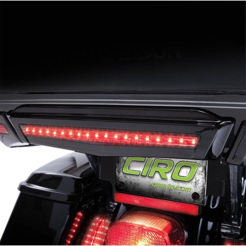 PartzBiz HD: 4420945-Ciro Gloss Black Tour-Pak Center LED Brake Light for Harley Touring 14-16 | 40005