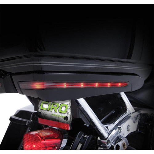 PartzBiz HD: 4420946-Ciro Gloss Black Tour-Pak Trunk Light Accents for Harley Touring 14-16 (exc CVO) | 40007 20401858 2040-1858