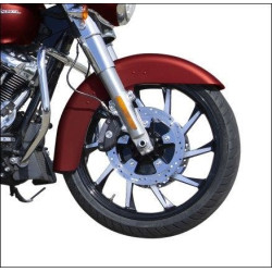 PartzBiz HD DS02012331 - Coastal Moto Black Cut Hurricane 3D 21” ล้อหน้า เฉพาะ Harley 08-18 ABS