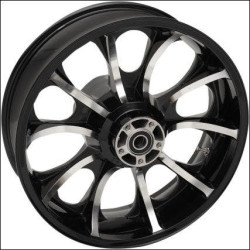 PartzBiz HD DS02022105 - Coastal Moto Black Cut Largo 3D 18" Rear Cast Wheel Only Harley 08-17 w/ ABS | 3D-LGO185BC-ABS