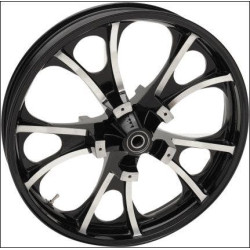 PartzBiz HD DS02012209 - Coastal Moto Black Cut Largo 3D 21" Front Cast Wheel Only Harley 08-17 w/ ABS | 3D-LGO213BC-ABS