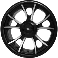PartzBiz HD DS02022211 - Coastal Moto Black Cut Largo Precision Cast 3D Rear 18" Wheel for Harley Trike | 3D-LAR187BC-TRK
