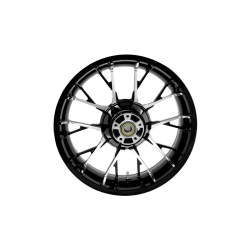 PartzBiz HD DS02022183 - Coastal Moto Black Cut Marlin 3D Rear 18x5.5 Wheel ABS Harley FLH Touring 09-22 | 3D-MAR185BCABST