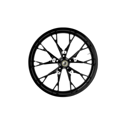 PartzBiz HD DS02012388 - Coastal Moto Black Marlin 3D ด้านหน้า Dual Disc 21x3.5 ล้อ ABS Harley FLH 08-22 | 3D-MAR213SBABST