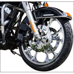 PartzBiz HD DS02012206 - Coastal Moto Chrome Largo 3D 21” ล้อหน้า เฉพาะ Harley 08-17 Non ABS | 3D-LGO213CH