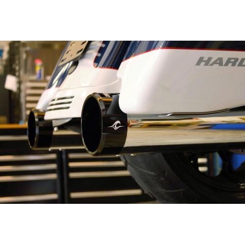 PartzBiz HD: 4420821-Coastal Moto Deep Shot Chrome 4.5" Slip-On Mufflers Harley Milwaukee Eight 17-Up