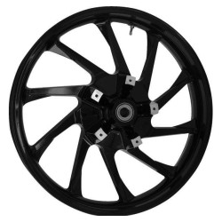 PartzBiz HD CM-HURR-SB - Coastal Moto Gloss Black Hurricane Precision Cast 3D 21” แพ็คเกจล้อและยางสำหรับ Harley 00-23
