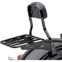 PartzBiz HD CBU-02-3500B - Cobra 02-3500B Chrome ชั้นวางสัมภาระด้านหลังสำหรับ Cobra Sissy Bar เมตริก Cruiser touring honda yamaha suzuki shadow rebel vstar v-star 650 boulevard ที่ดีที่สุดสำหรับ
