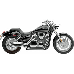 PartzBiz HD CBU-1230 - Cobra 1230 Chrome Speedster Swept Exhaust Header Pipes 04-09 Honda VTX1300C shadow ฟูลซิสเต็ม